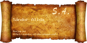 Sándor Alida névjegykártya