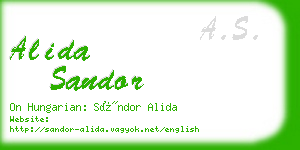 alida sandor business card